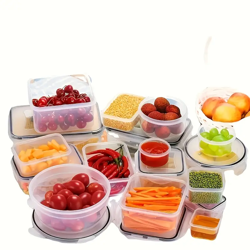 48pcs Food Storage Container Set, Fresh-Keeping Boxes, Easy-to-Secure Lids (24 Lids + 24 Containers)- Airtight Plastic Containers