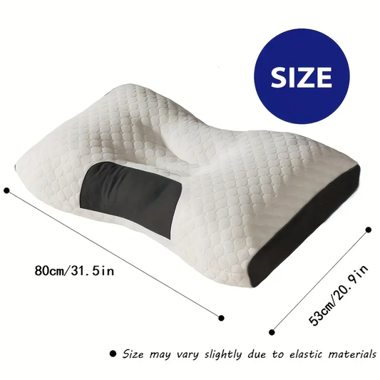 Buy 1 Get 1 Free, 2 Soft Woven Neck Massage Couple Pillows - Adjustable Ergonomic Orthotic Profile Support, High Quality Pillow Core, Detachable Pillowcase For Sleeping Comfort