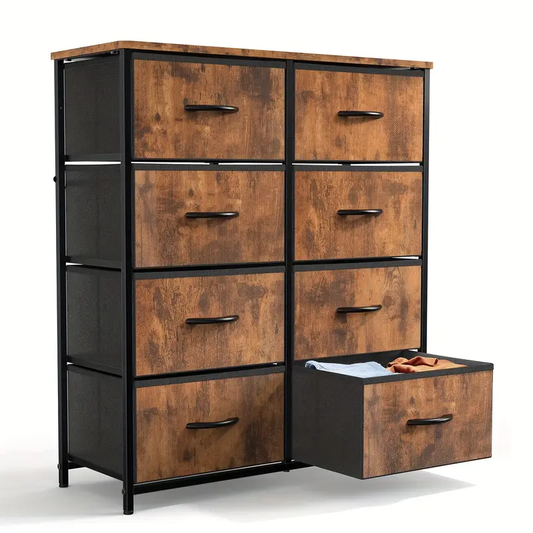 7-drawer/8-drawer/9-drawer Home Display Cabinet, Storage Cabinet, Tall Dressing Table Fabric Storage Tower, Wooden Top, Suitable For Wardrobes, Entrances, Living Rooms