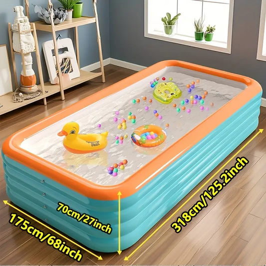 Super Large Home Inflatable Swimming Pool, Courtyard Outdoor Water Park Inflatable Swimming Pool, 125.2 inch 4-layer PVC Thickened And Heightened Upgraded Play Pool